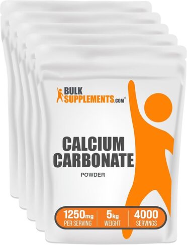 BulkSupplements.com Calcium Carbonate Powder - Calcium Supplement, Calcium 500mg - Calcium Carbonate Food Grade, 1250mg (500mg Calcium) per Serving, 500g (1.1 lbs) (Pack of 1) in Kuwait