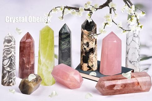 AMOYSTONE African Bloodstone Obelisk Large Healing Crystal Wand Tower 6 Faceted Column Reiki Chakra Meditation Therapy Red 0.6-1.1 LBS in Kuwait
