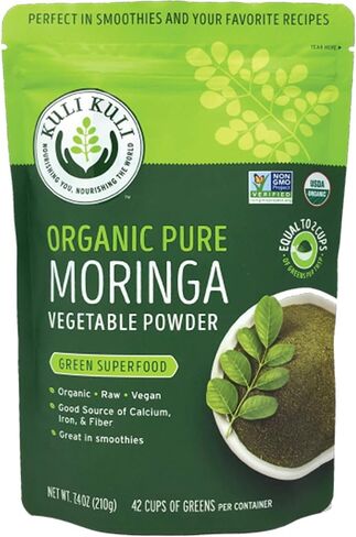 Kuli Kuli Moringa Oleifera Organic Leaf Powder & Green Smoothie, 100% Pure USDA Certified & Non-GMO Moringa Powder, Great with Smoothies, Tea, and Food, 0.4 Ounce, Pack of 20 (KK_PM) in Saudi Arabia