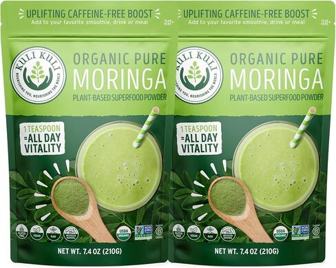Kuli Kuli Moringa Oleifera Organic Leaf Powder & Green Smoothie, 100% Pure USDA Certified & Non-GMO Moringa Powder, Great with Smoothies, Tea, and Food, 0.4 Ounce, Pack of 20 (KK_PM) in Saudi Arabia
