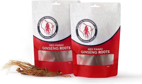 Red Panax Ginseng Root - 4 oz Pack of Korean Panax Ginseng Root - Authentic Panax Ginseng - Non-GMO, Gluten Free Ginseng Root - Ideal for Use in Soup, Tea in Kuwait