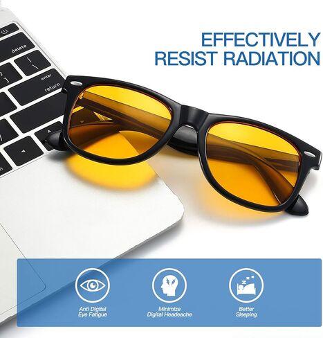 Gysnail Blue Light Blocking Computer Glasses Men/Women, Eye Fatigue Relieve & Better Sleep, Blue Blocker Gaming Glasses in Kuwait