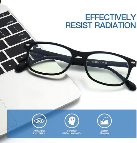 Gysnail Blue Light Blocking Computer Glasses Men/Women, Eye Fatigue Relieve & Better Sleep, Blue Blocker Gaming Glasses in Kuwait