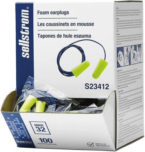 Pack of 500 Disposable, Uncorded, Foam Ear Plugs, 32db NRR, Bullet Shape, Hi-Vis Green in Kuwait