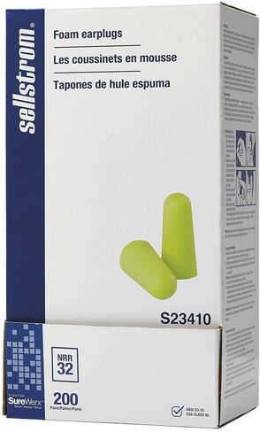 Pack of 500 Disposable, Uncorded, Foam Ear Plugs, 32db NRR, Bullet Shape, Hi-Vis Green in Kuwait