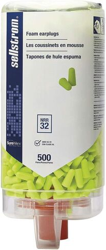 Pack of 500 Disposable, Uncorded, Foam Ear Plugs, 32db NRR, Bullet Shape, Hi-Vis Green in Kuwait