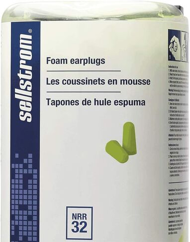Pack of 500 Disposable, Uncorded, Foam Ear Plugs, 32db NRR, Bullet Shape, Hi-Vis Green in Kuwait