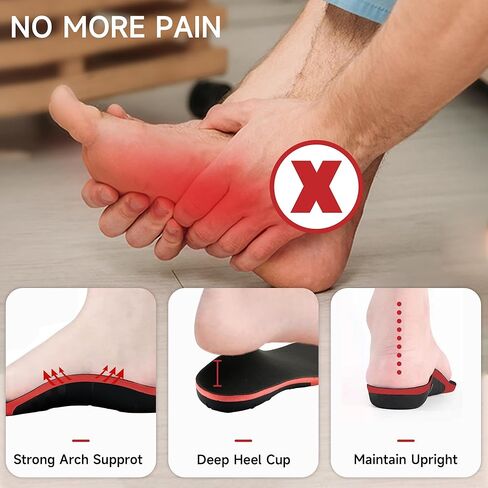 نعال داخلية لدعم قوس التهاب اللفافة الأخمصية للقدم المسطحة، والقوس العالي، وألم القدم، ونعال داخلية لتقويم آلام القوس للنساء والرجال، مقاس M in Kuwait