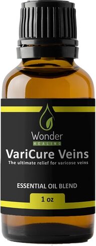 الدوالي - مزيج من الزيوت العطرية الطبيعية 100% لعلاج الدوالي وتخفيف الأوردة العنكبوتية، بما في ذلك السرو وإبرة الراعي واللافندر من ووندر هيلينج (30 مل - 1 أونصة) in Kuwait