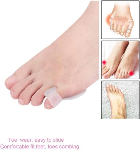 5 Pairs-Pinky Toe Cushion Splint, Gel Toe Separators, Little Toe Straightener with Loop, Pinky Toe Separators for Men Women, Prevent Blisters, Corn, Pain Relief (5 Pairs-Skin) in Kuwait
