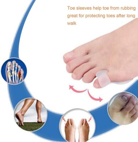 5 Pairs-Pinky Toe Cushion Splint, Gel Toe Separators, Little Toe Straightener with Loop, Pinky Toe Separators for Men Women, Prevent Blisters, Corn, Pain Relief (5 Pairs-Skin) in Kuwait