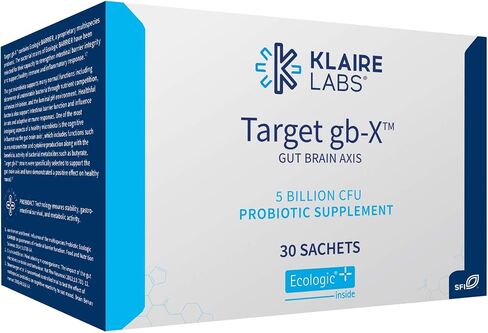 Klaire Labs Mood Probiotic Powder Target gb-X with Bifidobacterium & Lactobacillus, Clinically Demonstrated to Promote Positive Mood, Shelf-Stable & Hypoallergenic for Men & Women (30 Packets) in Saudi Arabia