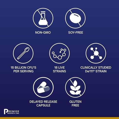 Premier Research Labs Microbiome-18 - Features Probiotic Formula Containing 18 Beneficial Strains & 15 Billion CFUs Per Cap - Supports Intestinal Microbial & Gut Health - 30 Plant-Source Capsules in Saudi Arabia