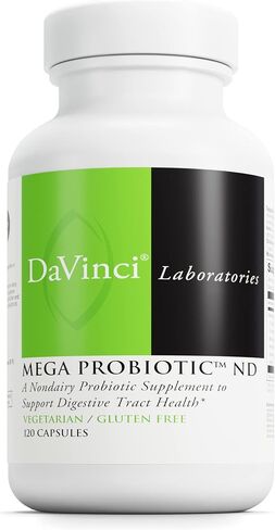 DaVinci Labs Mega Probiotic ND - مكمل بروبيوتيك خالٍ من منتجات الألبان لدعم صحة الأمعاء وصحة الجهاز الهضمي والصحة العصبية* - مع مركب بروبيوتيك غير ألبان - خالي من الغلوتين - 120 كبسولة نباتية in Saudi Arabia
