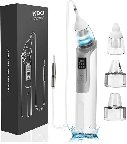 مكنسة شمع الأذن، شفط قوي 6 تروس KDO، مزيل شمع الأذن، مؤشر إزالة شمع الأذن، آمن، طرف من السيليكون الناعم، أداة تنظيف الأذن، مجموعة إزالة المياه للبالغين من البشر والحيوانات الأليفة in Kuwait