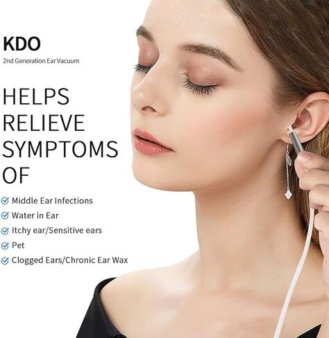 مكنسة شمع الأذن، شفط قوي 6 تروس KDO، مزيل شمع الأذن، مؤشر إزالة شمع الأذن، آمن، طرف من السيليكون الناعم، أداة تنظيف الأذن، مجموعة إزالة المياه للبالغين من البشر والحيوانات الأليفة in Kuwait