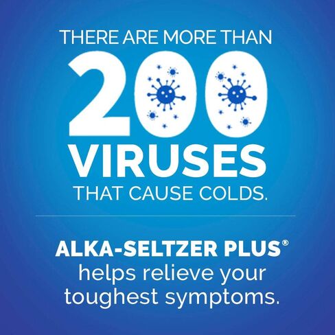 أقراص ALKA-SELTZER PLUS الفوارة الباردة غير المسببة للنعاس للبالغين الذين يعانون من احتقان الأنف والجيوب الأنفية/السعال/التهاب الحلق/الحمى/الصداع وآلام وآلام الجسم، الحمضيات، 20 قطعة (عبوة من قطعة واحدة) in Kuwait
