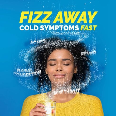 أقراص ALKA-SELTZER PLUS الفوارة الباردة غير المسببة للنعاس للبالغين الذين يعانون من احتقان الأنف والجيوب الأنفية/السعال/التهاب الحلق/الحمى/الصداع وآلام وآلام الجسم، الحمضيات، 20 قطعة (عبوة من قطعة واحدة) in Kuwait