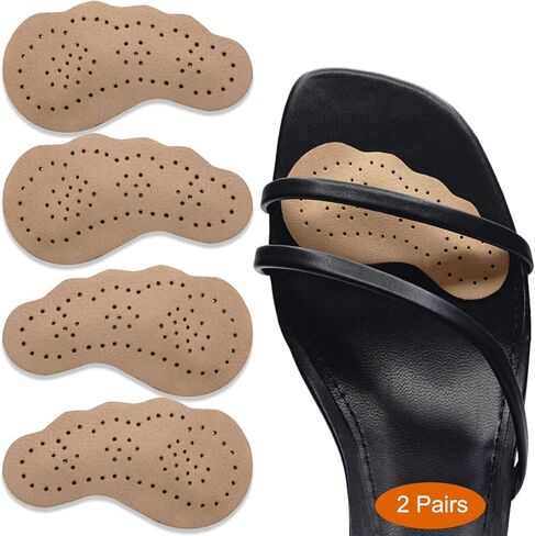 Ball of Foot Cushion for Women, Non-Slip Metatarsal Pads for High Heels Relieve Pain, Leather Toe Cushion Pads Absorb Moisture for Forefoot 2-Pair (Beige) in Kuwait