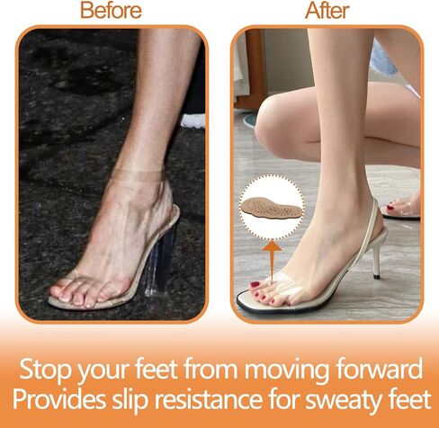 Ball of Foot Cushion for Women, Non-Slip Metatarsal Pads for High Heels Relieve Pain, Leather Toe Cushion Pads Absorb Moisture for Forefoot 2-Pair (Beige) in Kuwait