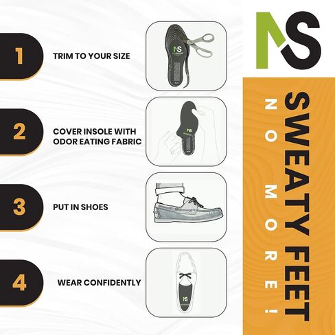 NotSocks Sockless Solution Bamboo Charcoal Flat Odor Absorbing Women Insoles for Shoes and Foot Insoles for Men - Thin Shoe Insoles - Comfort Insoles for Men & Women (Grey) in Saudi Arabia