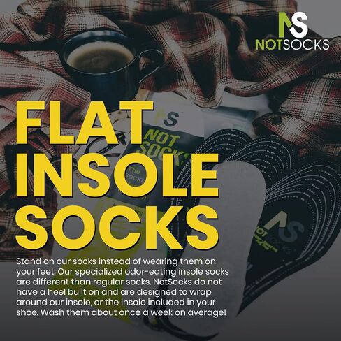 NotSocks Sockless Solution Bamboo Charcoal Flat Odor Absorbing Women Insoles for Shoes and Foot Insoles for Men - Thin Shoe Insoles - Comfort Insoles for Men & Women (Grey) in Saudi Arabia
