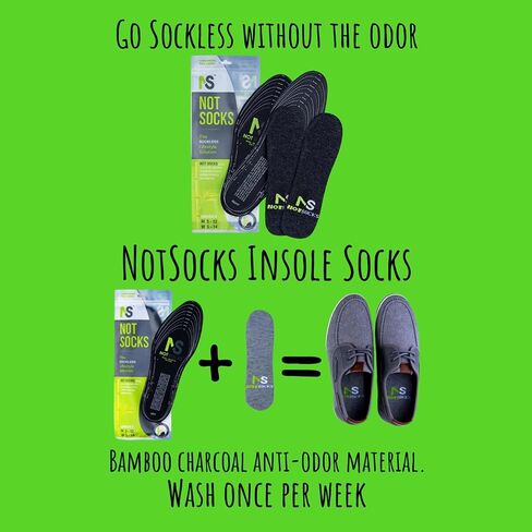 NotSocks Sockless Solution Bamboo Charcoal Flat Odor Absorbing Women Insoles for Shoes and Foot Insoles for Men - Thin Shoe Insoles - Comfort Insoles for Men & Women (Grey) in Saudi Arabia