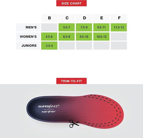 حشوات حذاء رياضية مرنة ومريحة من Superfeet Dynamic Run Max للجري مع نعل داخلي مبطن إضافي، للجنسين، أحمر ناري، 9.5-11 رجال / 10.5-12 نساء in Kuwait