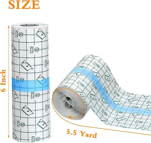 2 PCS Transparent Stretch Adhesive Bandage, 4 Inch x 10.94 Yard - Waterproof Clear Film Dressing Bandages, Adhesive Bandages Shower Shield Dressing Tape for Tattoos Swimming Showering in Kuwait