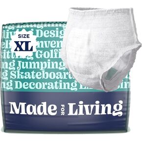 Size S/M (28-40"), Incontinence Underwear for Women & Men, Ultimate Absorbency Overnight Adult Pull Ups, Disposable Diapers, Dual Absorbent Core, 20 Count, Small Medium