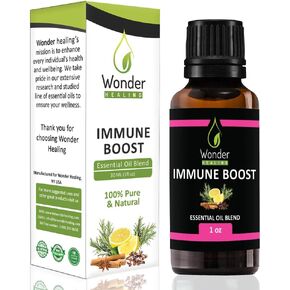 تعزيز المناعة (مقارنة بزيت اللصوص) مزيج طبيعي 100% من القرنفل والقرفة والليمون وإكليل الجبل والأوكالبتوس، من ووندر هيلينج (30 مل) in Kuwait