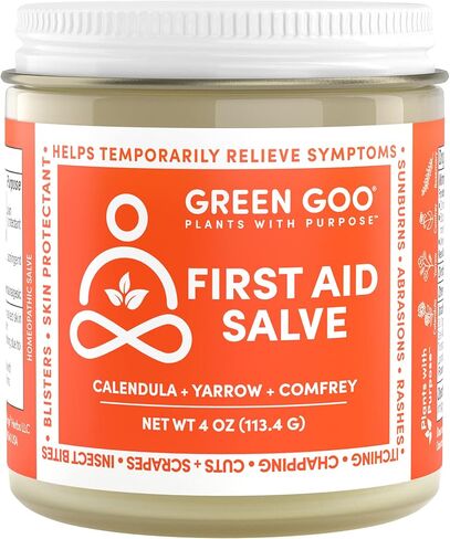 Green Goo First Aid salve, All-Natural Cream for Healing Cuts, Scrapes, Blisters, Chafing, Sunburns & More, 4 Oz in Kuwait