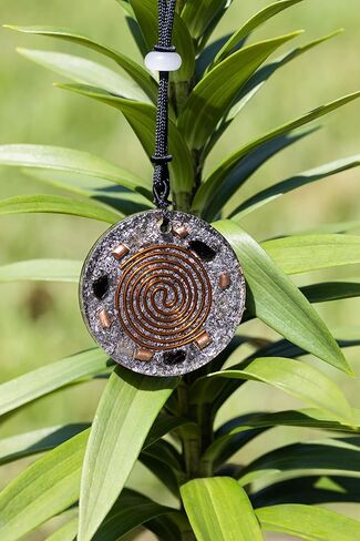 Ezina Designs قلادة ميتاترون مكعب أورجونيت مختلطة شاكرا أورغون أو سلسلة مفاتيح - التنشيط والاسترخاء طاقة تشي لتعزيز قلادة الكريستال لفائف تيسلا (قلادة 2.0") in Kuwait