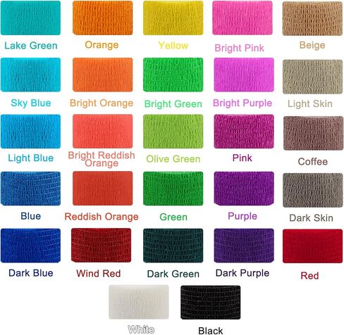 BQTQ 108 Rolls Self Adhesive Bandage Wrap 1 Inch Black Self Stick Bandage Athletic Wrap Tape Self Adherent Wrap Stretch Bandages Wraps Tape for Wrist Ankle Swelling Sprains in Kuwait