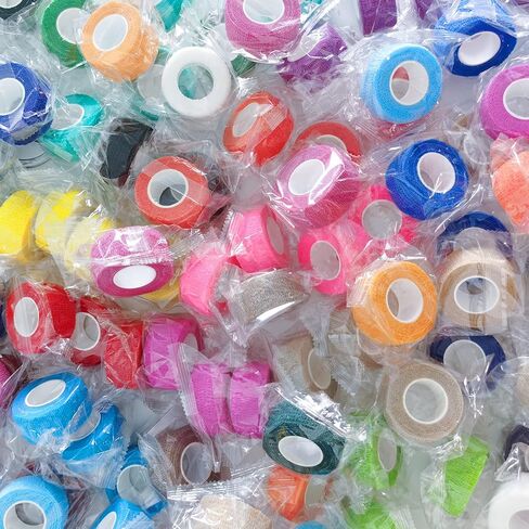 BQTQ 108 Rolls Self Adhesive Bandage Wrap 1 Inch Black Self Stick Bandage Athletic Wrap Tape Self Adherent Wrap Stretch Bandages Wraps Tape for Wrist Ankle Swelling Sprains in Kuwait