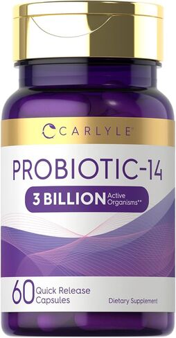 Carlyle Probiotic for Women & Men | 3 Billion CFU | 60 Capsules | 14 Strains | Non-GMO & Gluten Free in Saudi Arabia