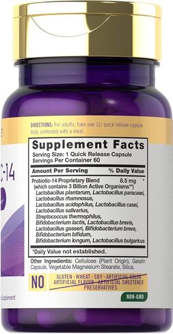 Carlyle Probiotic for Women & Men | 3 Billion CFU | 60 Capsules | 14 Strains | Non-GMO & Gluten Free in Saudi Arabia