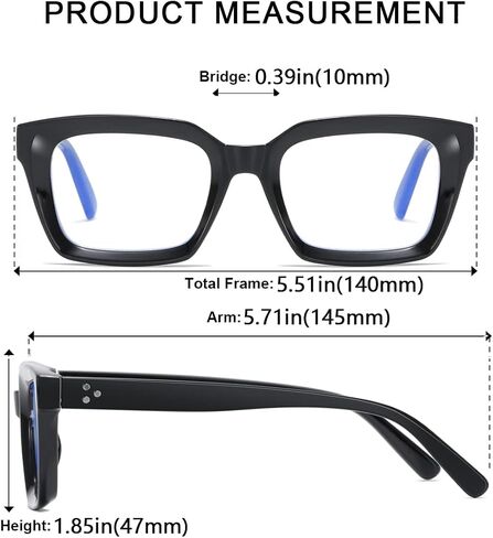 aisswzber Blue Light Blocking Glasses,Computer Reading/Gaming/TV/Phones Glasses for Women Men Thick Square Frame 2105 in Kuwait