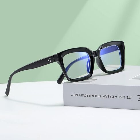 aisswzber Blue Light Blocking Glasses,Computer Reading/Gaming/TV/Phones Glasses for Women Men Thick Square Frame 2105 in Kuwait
