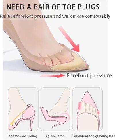 زوجان من وسادات حشو أصابع القدم، حشوات حشو أحذية قابلة لإعادة الاستخدام، حشو إسفنجي لأصابع القدم للنساء بكعب عالٍ، سدادة إصبع القدم، نصف إسفنجة، نعال للقدم، وسادات مضادة للألم، حشو أحذية in Kuwait