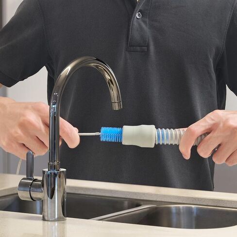 فرشاة تنظيف أنبوب CPAP، فرشاة خرطوم، 7 أقدام، من الفولاذ المقاوم للصدأ، مع فرشاة قناع، لأقطار خرطوم عالمية 19 مم و15 مم (أزرق) in Kuwait