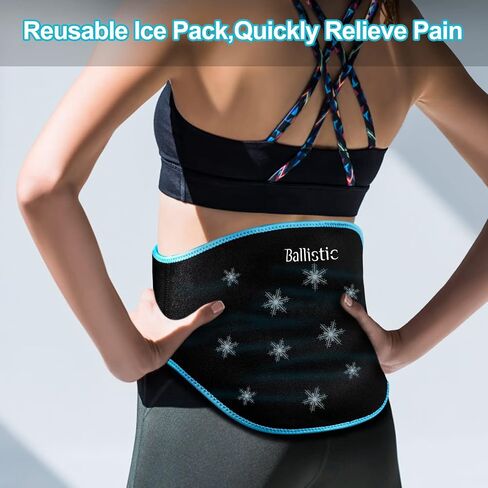 Ice Packs for Lower Back Pain Relief - 2 Cold Packs for Injuries Reusable Soft, Gel Wraps - Relief for Sciatic Nerve, Degenerative Disc Disease, Coccyx, Tailbone Pain - Sports Therapy and Recovery in Saudi Arabia