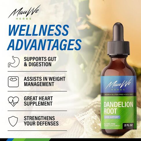 Dandelion Root Liquid Extract - Organic Dandelion Tincture - Vegan Dandelion Root Drops Supplement for Cleansing, Digestive Function & Immunity - 2 Fl. Oz in Kuwait