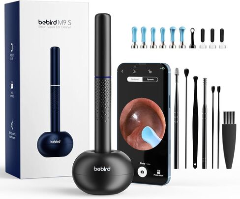 Ear Wax Removal Tool with Camera, Ear Cleaner with 7 Pcs Ear Set and 10 Replacement Soft Ear Spoons,10 megapixels HD Ear Camera, Earwax Removal with 6 LED Lights (Black) in Kuwait