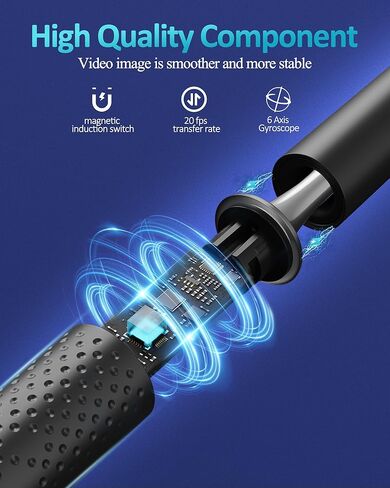 Ear Wax Removal Tool with Camera, Ear Cleaner with 7 Pcs Ear Set and 10 Replacement Soft Ear Spoons,10 megapixels HD Ear Camera, Earwax Removal with 6 LED Lights (Black) in Kuwait