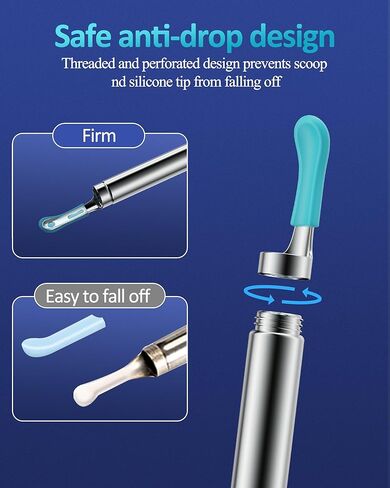 Ear Wax Removal Tool with Camera, Ear Cleaner with 7 Pcs Ear Set and 10 Replacement Soft Ear Spoons,10 megapixels HD Ear Camera, Earwax Removal with 6 LED Lights (Black) in Kuwait