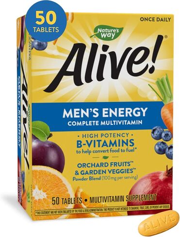 Nature's Way Alive! Men’s Energy Multivitamin Supports Healthy Aging* Supports Cellular Energy* B-Vitamins Gluten-Free 50 Tablets in Saudi Arabia
