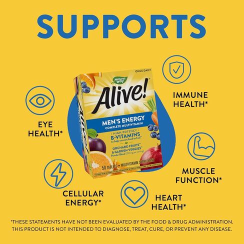 Nature's Way Alive! Men’s Energy Multivitamin Supports Healthy Aging* Supports Cellular Energy* B-Vitamins Gluten-Free 50 Tablets in Saudi Arabia