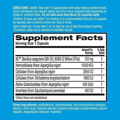 Digestive Advantage Fast Acting Enzymes Plus Daily Probiotic Capsules, (32 Count in A Box) - Helps Support Breakdown of Hard to Digest Foods & Helps Prevent Gas*, Supports Digestive & Immune Health* in Kuwait