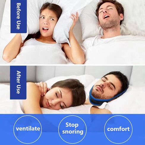 ZHEXYF Snoring Chin Strap, Breathable Flexible Anti Snoring Devices Aids Better Sleep, Snore Stopper for Men Women (2 pcs) in Saudi Arabia